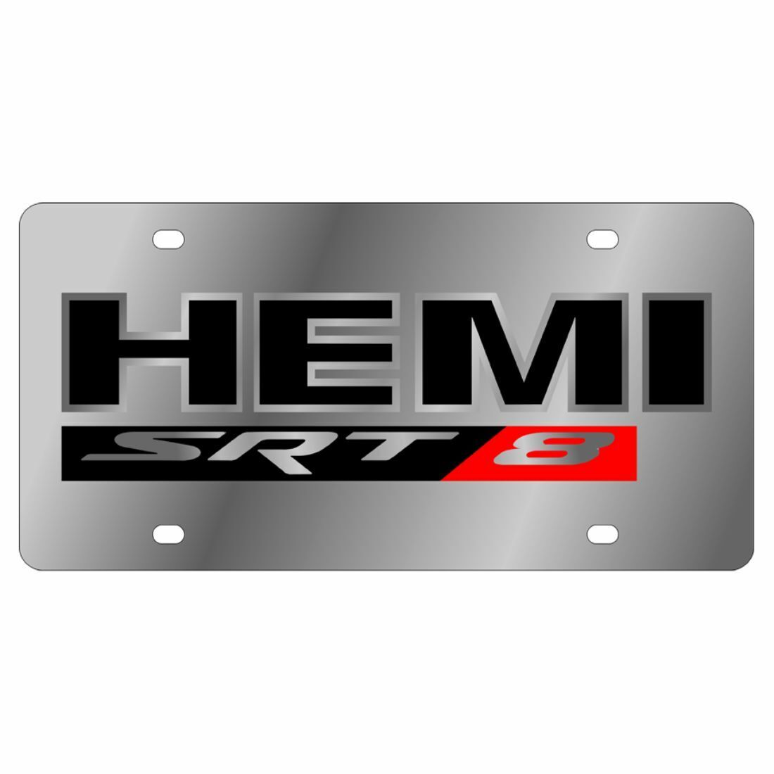 Stainless Steel Plate HEMI Outline SRT8 Badge License Plate Frame 3D Novelty