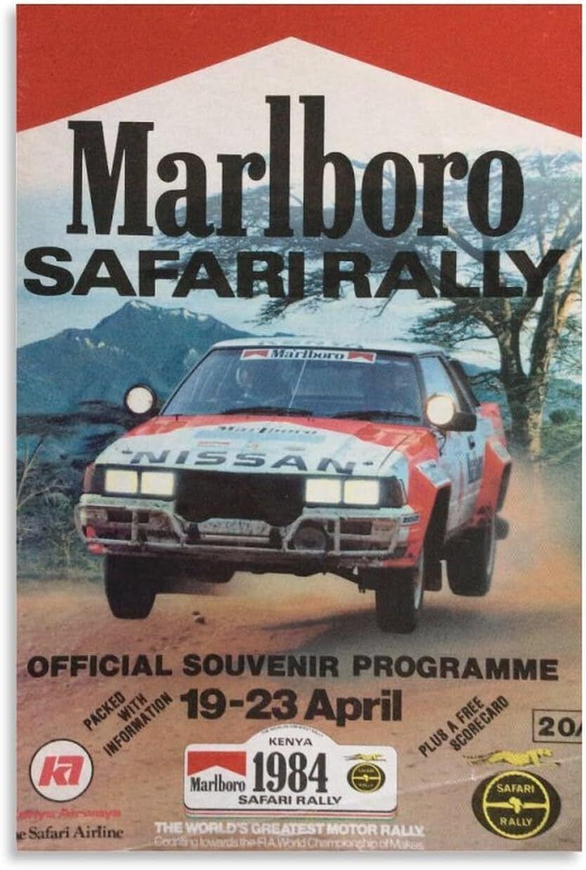 F1 Vintage Marlboro Safari Rally Racing Poster Off-Road Race Art Poster Wall Art