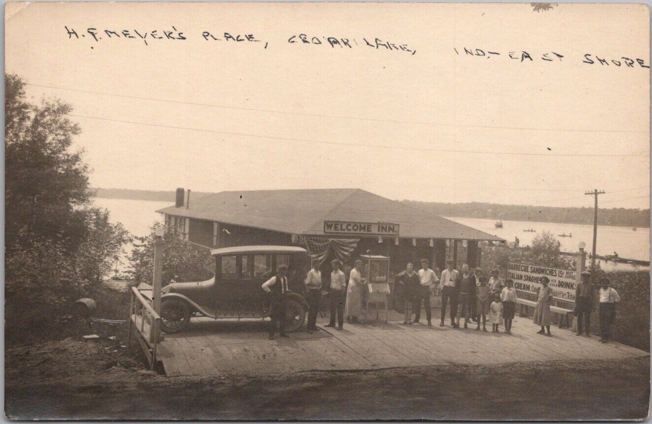 1910s CEDAR LAKE Indiana RPPC Real Photo Postcard \