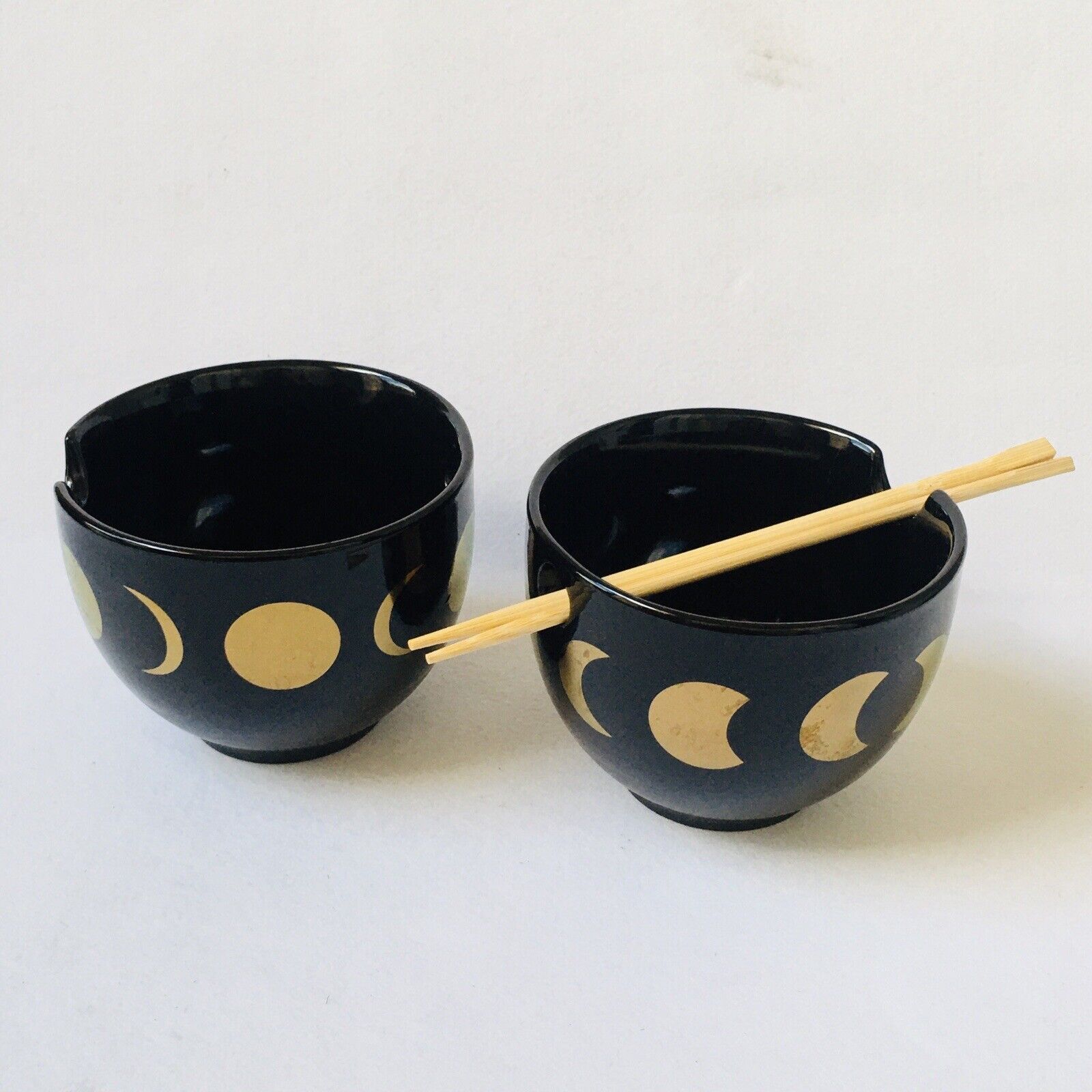 2 Ceramic Noodle Bowl with Chopsticks , Reman Udon Bowl w Chopsticks 5