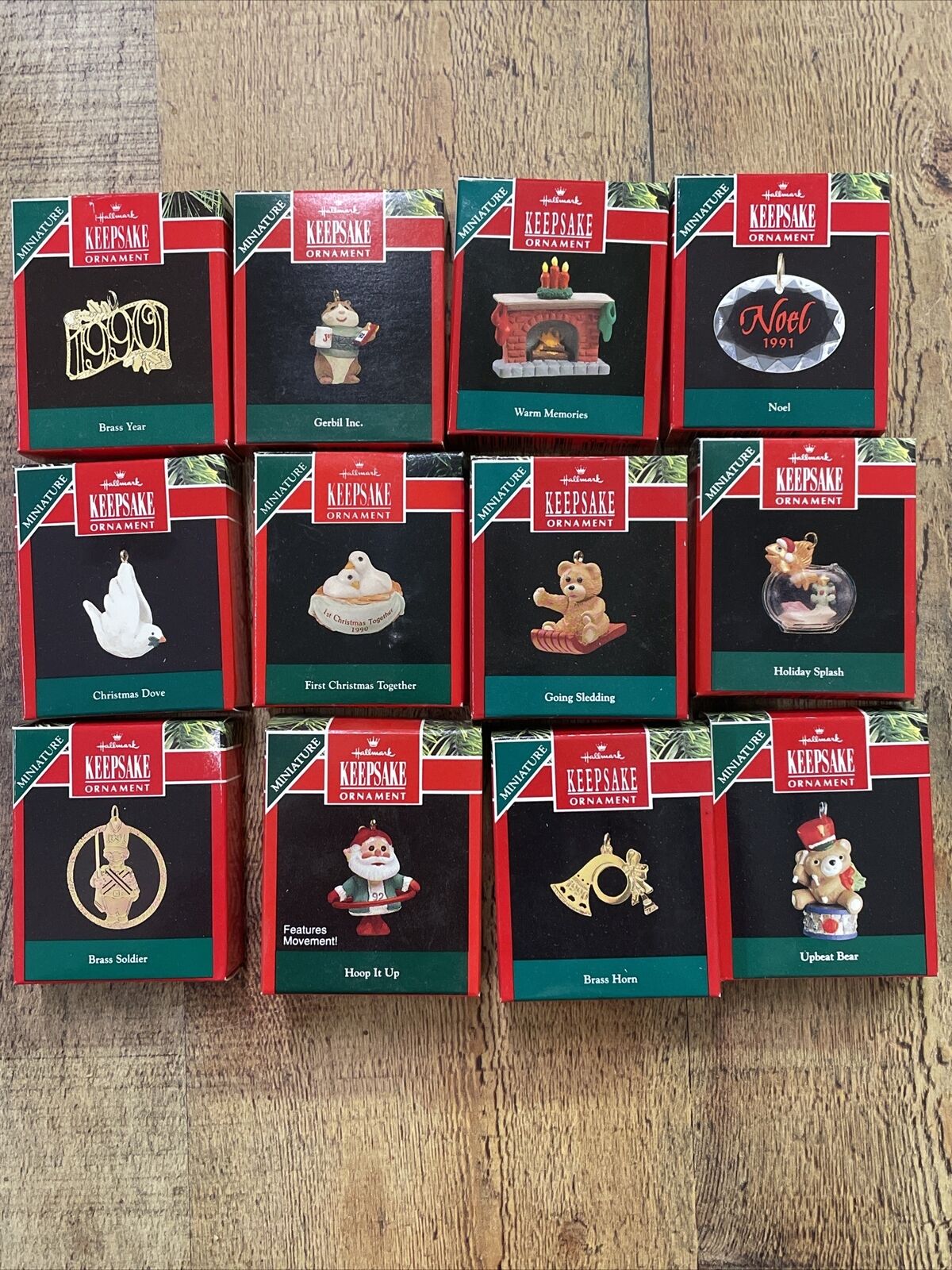 Lot of 12 Hallmark Keepsake Miniature Ornaments  1990-1992, NOS