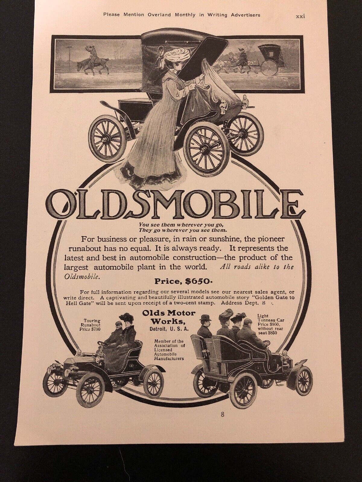 Oldsmobile/ Pope Add Double Sided
