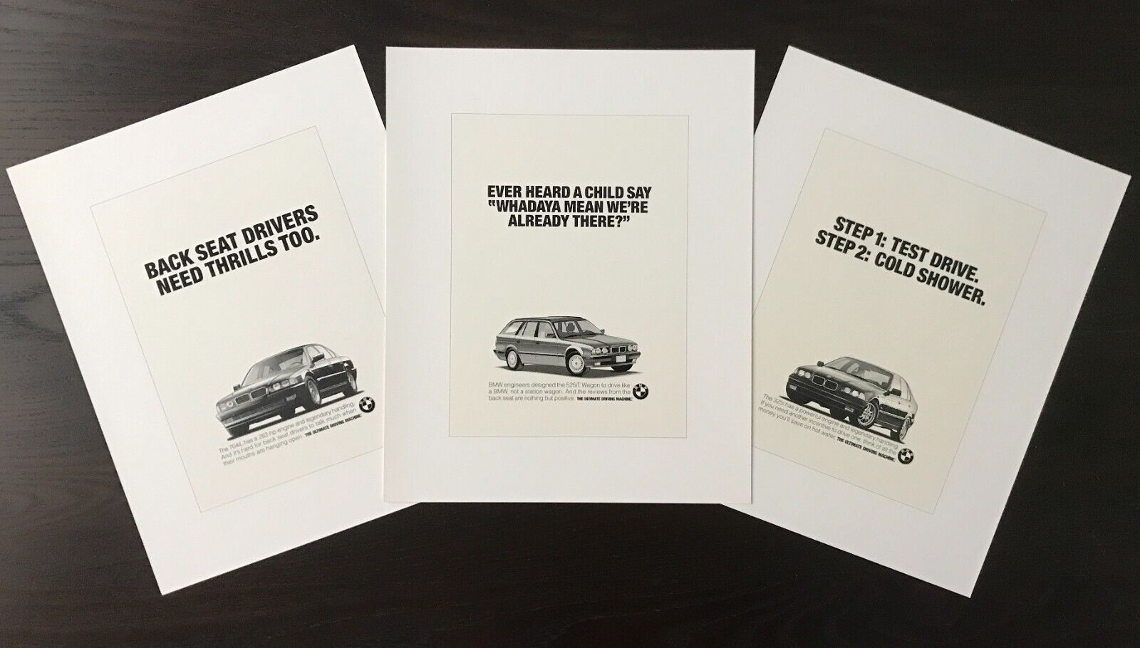 RARE Vintage BMW 13 Ad Collection — Exclusive Ad Agency Prints — ORIGINALS/Mint