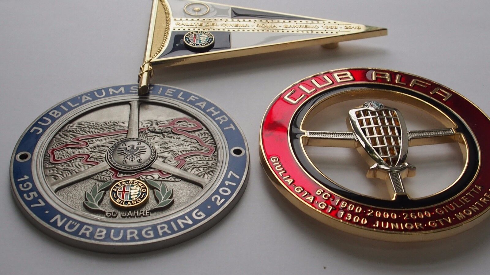 Set of 3 Classic Alfa Romeo grill badges emblem badges - FIT ALL All Alfa's