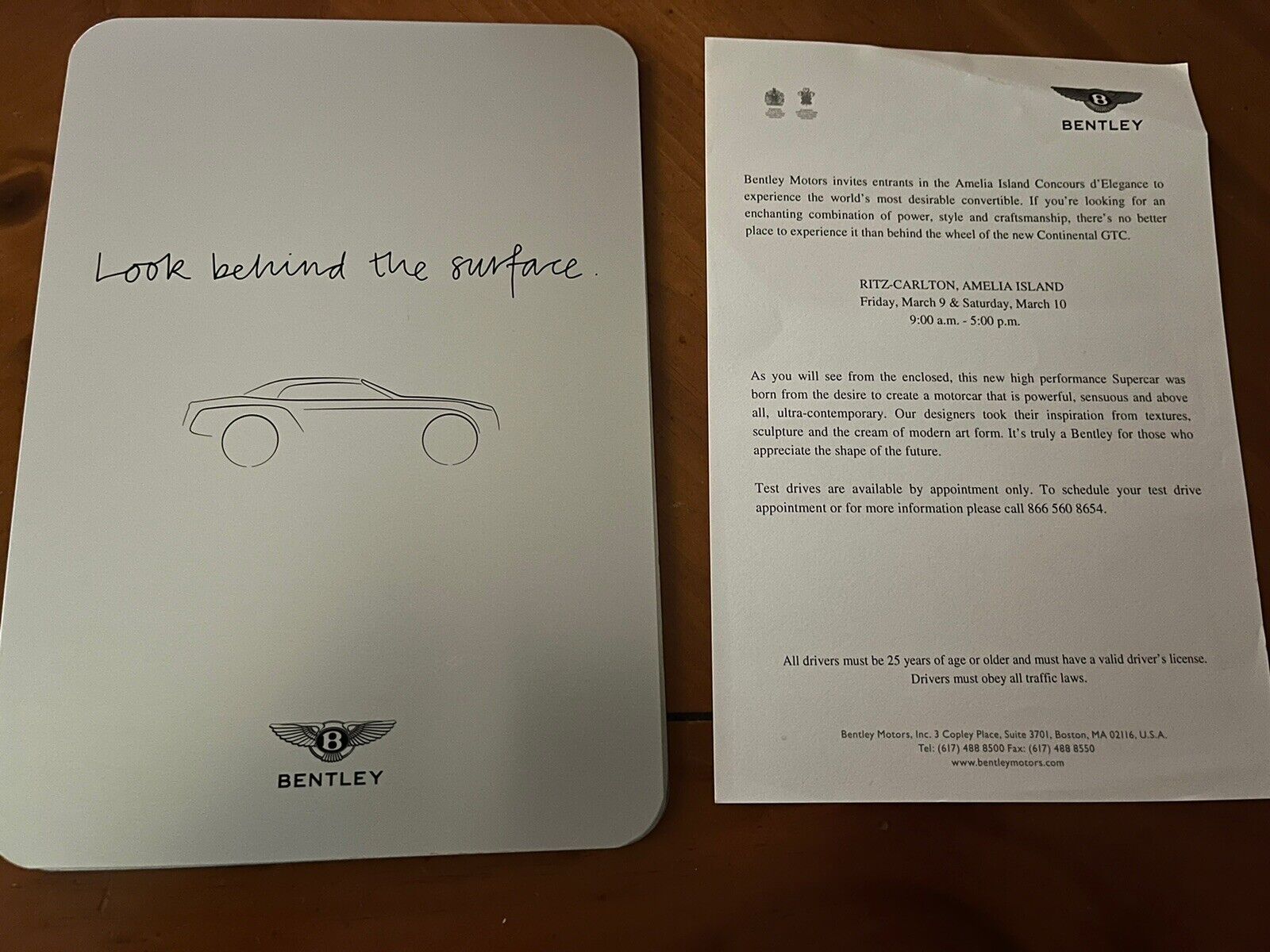 BENTLEY CONTINENTAL GTC PRIVATE PREVIEW INVITATION BROCHURE WITH Paper RARE