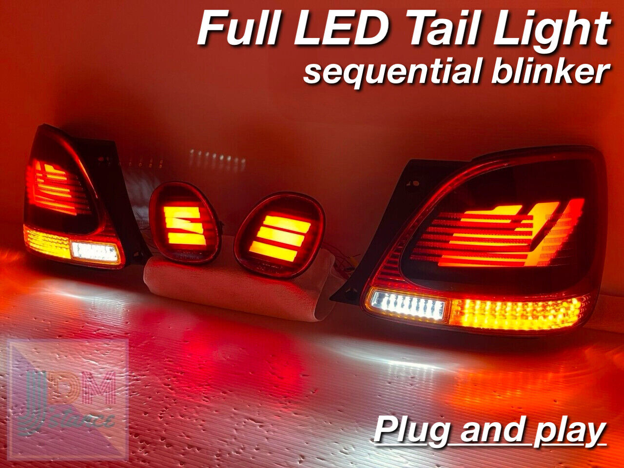 JDM Toyota Aristo JZS161 Full LED tail lights Sequential blinker GS300 OEM [v1]