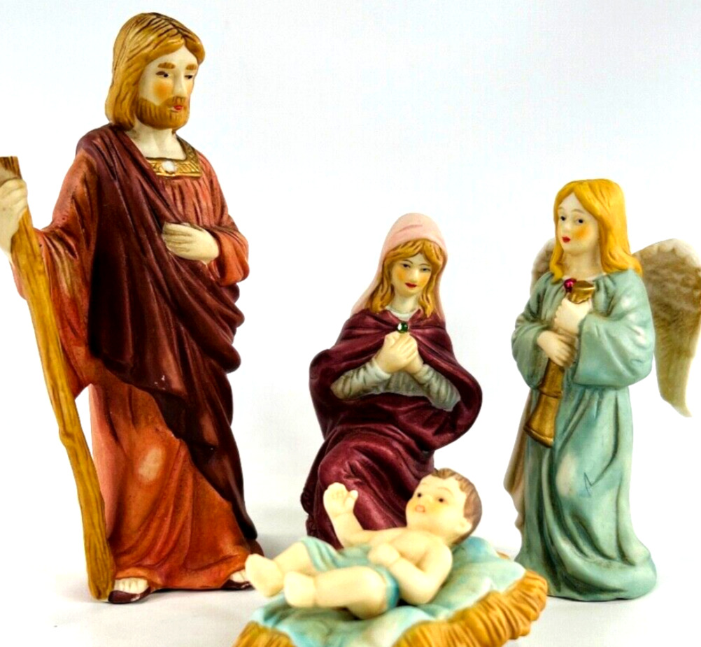 Vintage Holy Family Nativity Porcelain Figurines 4-Pc. Set, 4\
