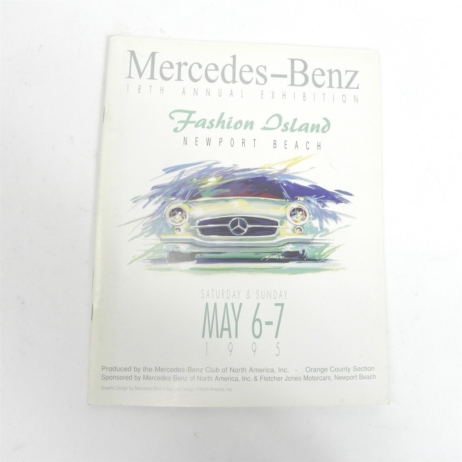 1995 MERCEDES BENZ 18TH ANNIVERSARY EXHIBITION NEWPORT BEACH CAR SHOW PROGRAM