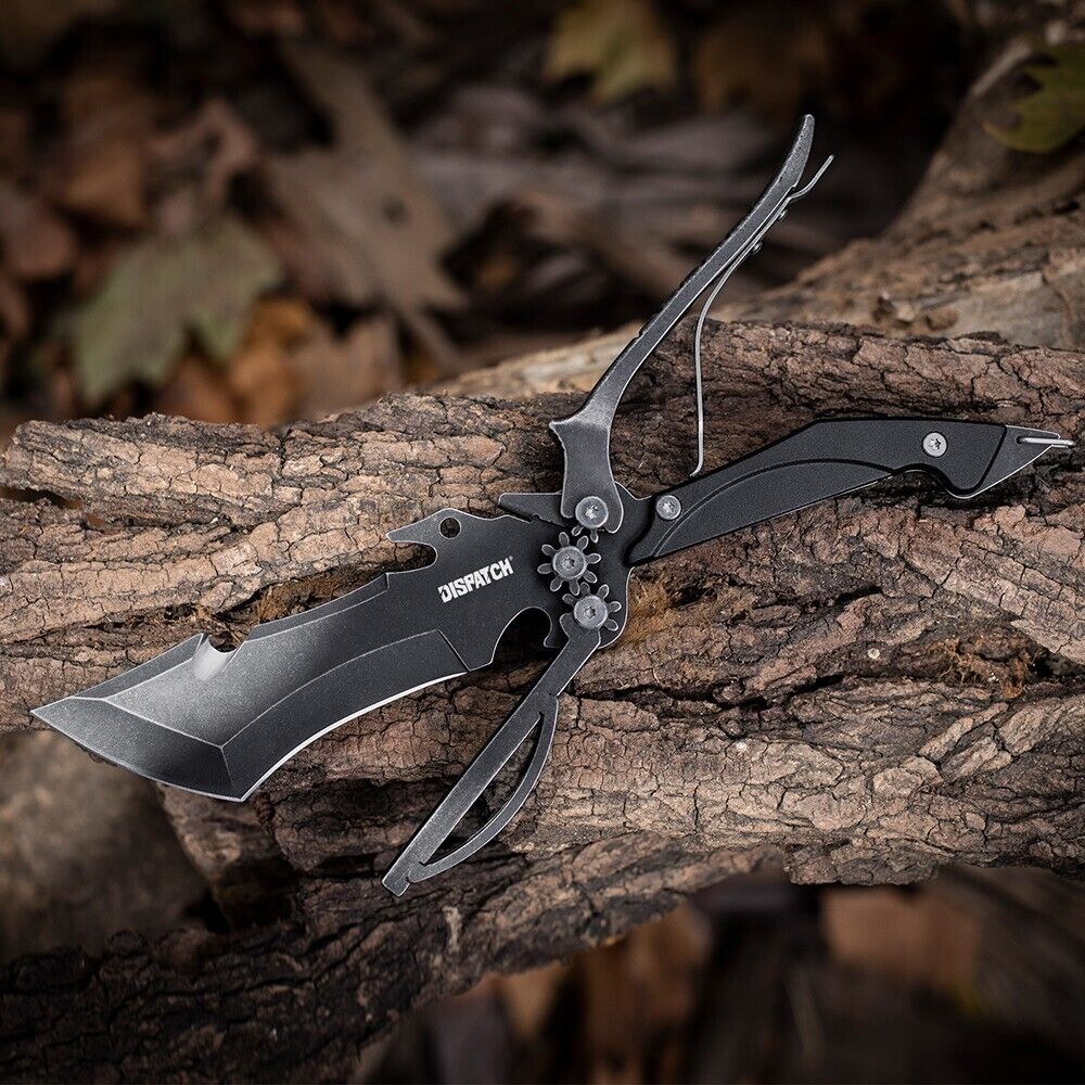2 in 1 Black Fixed Blade Knife with Sheath Multi-Functional Scissor for Outdoors