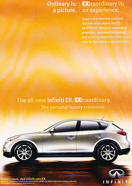 2008 2009 Infiniti EX EX35 Extraordinary - Classic Vintage Advertisement Ad D94