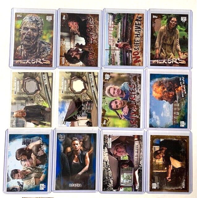 (12) Topps Walking Dead Cards Lot Includes 10X #\'D Short Print + 2X Relic