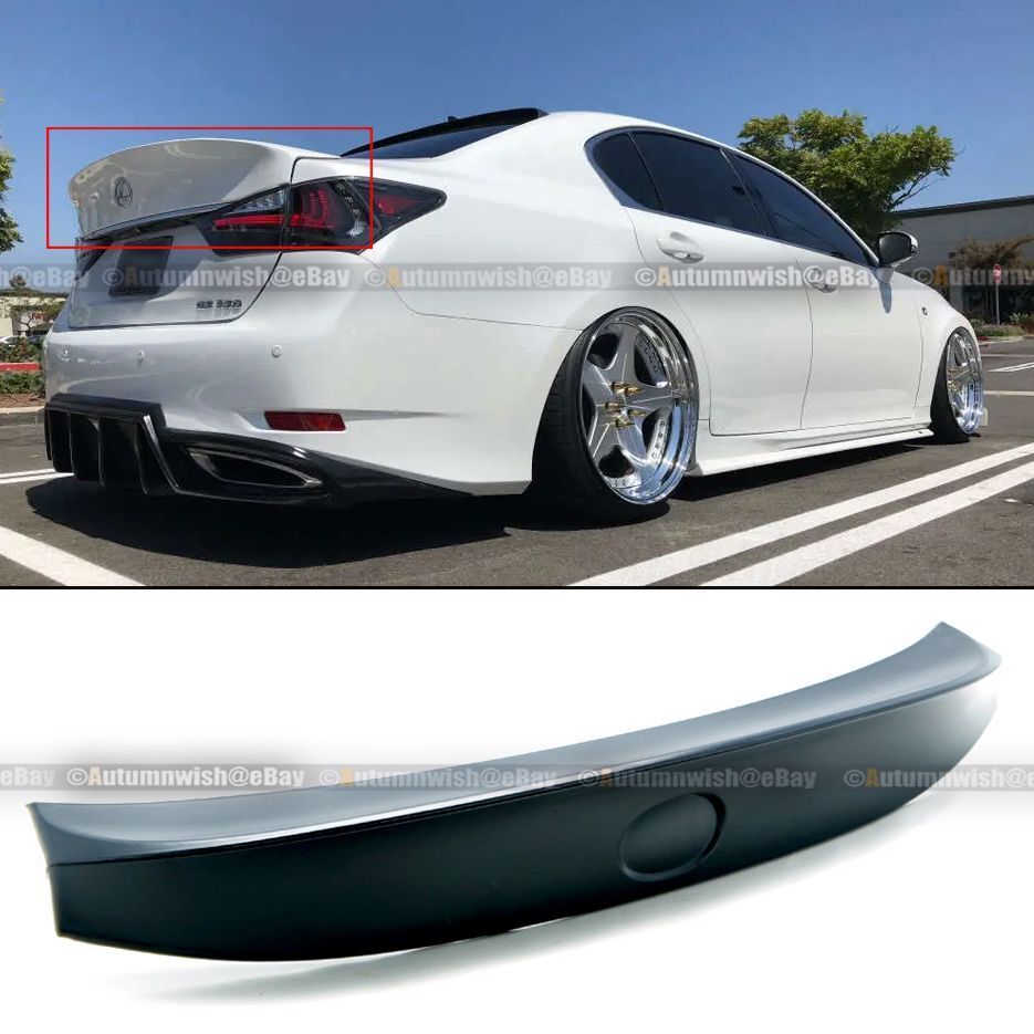 For 13-20 Lexus GS350 GS200T GSF WD Style Unpainted Trunk Lip Wing Spoiler