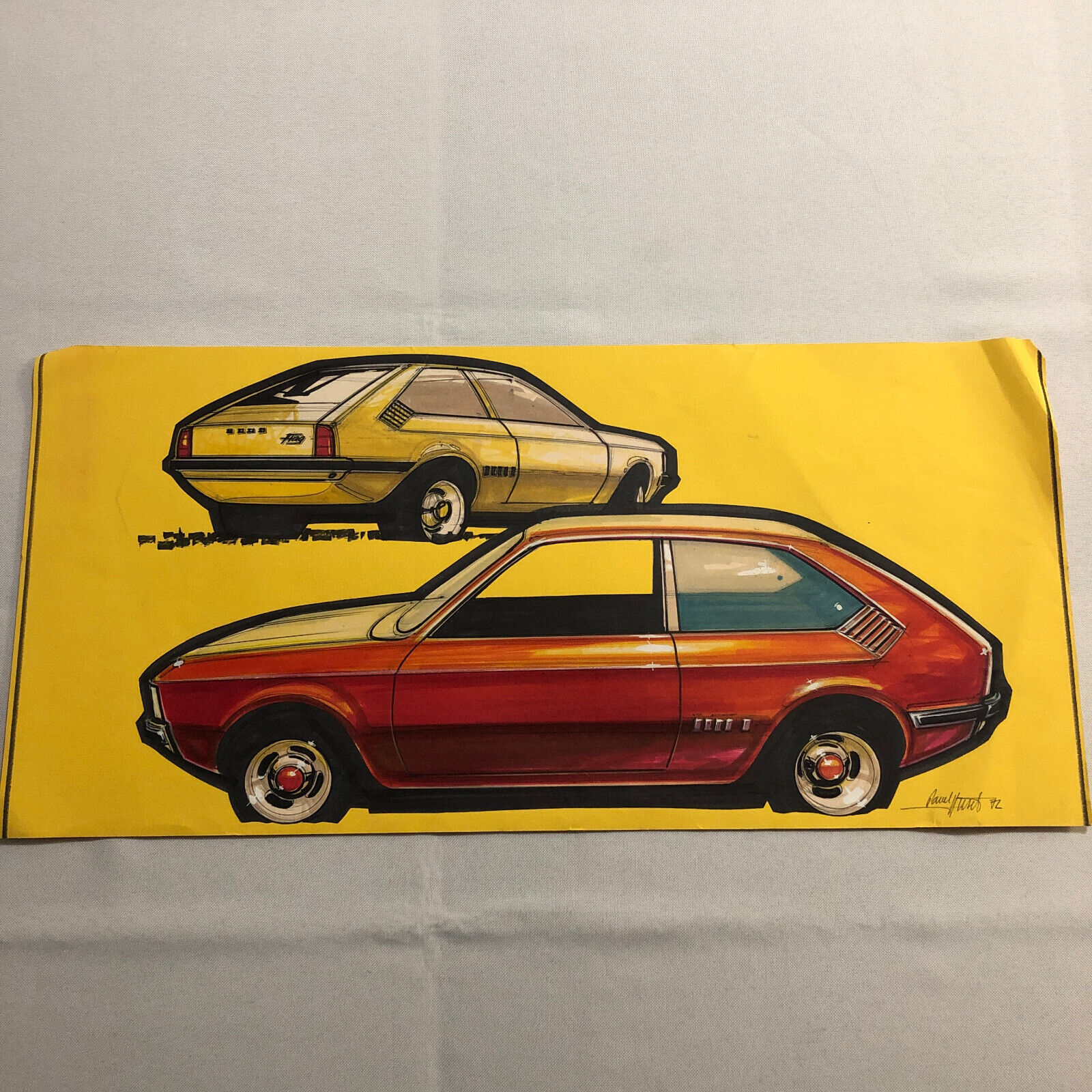 Styling Concept Automobile Illustration Art Drawing Sketch Ford Fiesta 1972