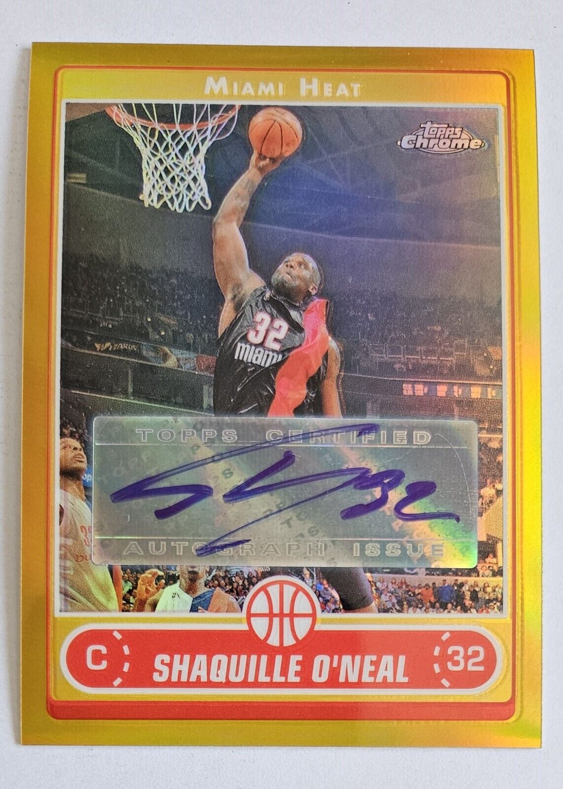 2006-07 Topps Chrome Gold Refractor Autograph Shaquille O\'Neal