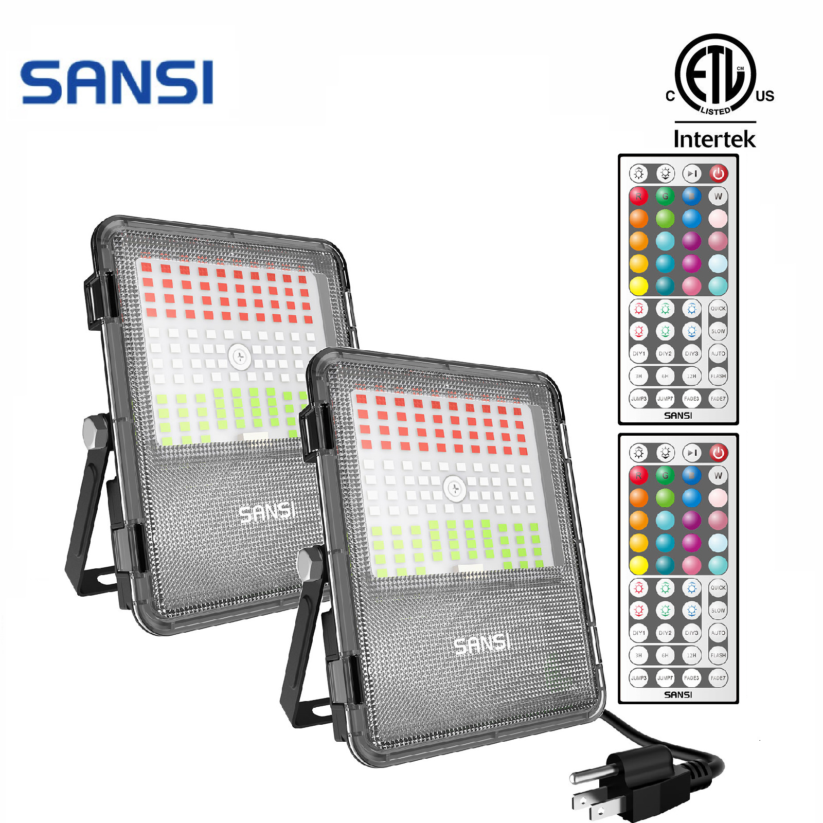 2 Pack 120W RGB LED Flood Light Easter Outdoor Party 1200W Equivalent Mutilcolor