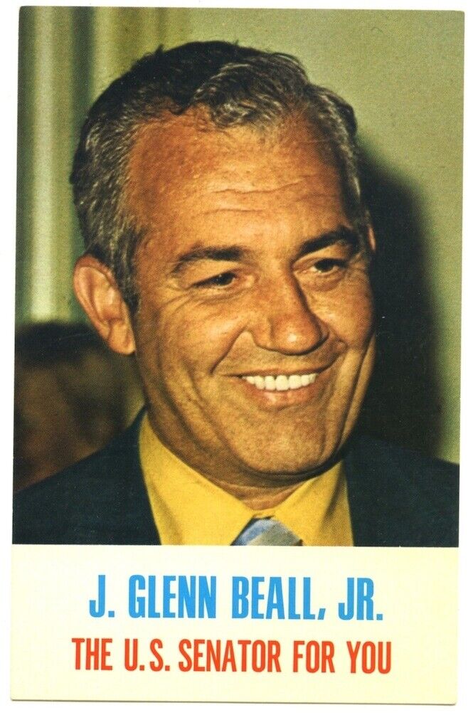 J Glenn Beall Jr US Senate Candidate Maryland Vintage Postcard Md 