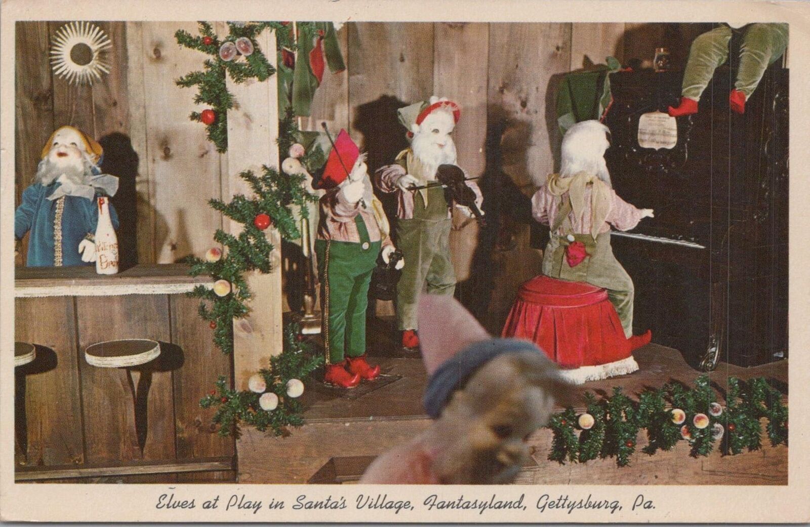 Postcard Elves at Play Santa\'s Village Fantasyland Gettysburg PA 