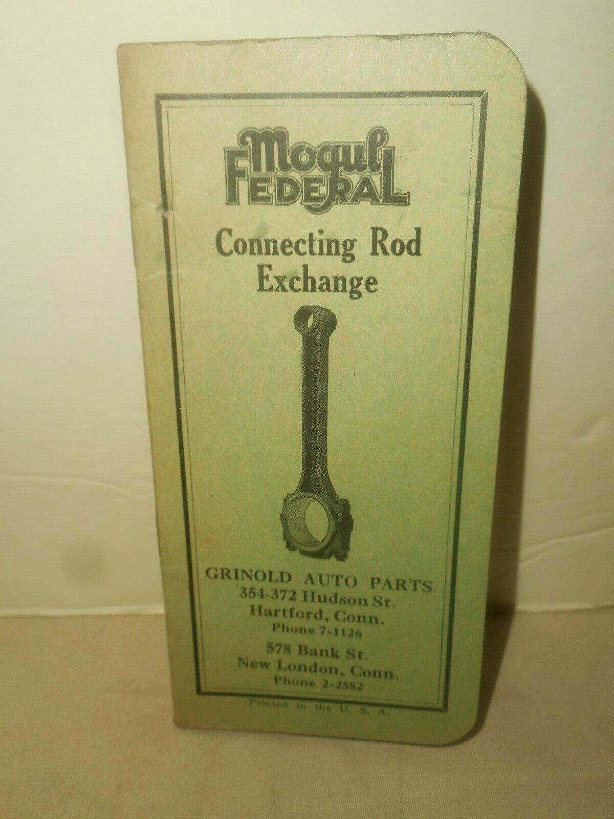 MOGUL FEDERAL Connecting Rod Exchange 1936 Pocket Calendar Notepad GRINOLD Parts
