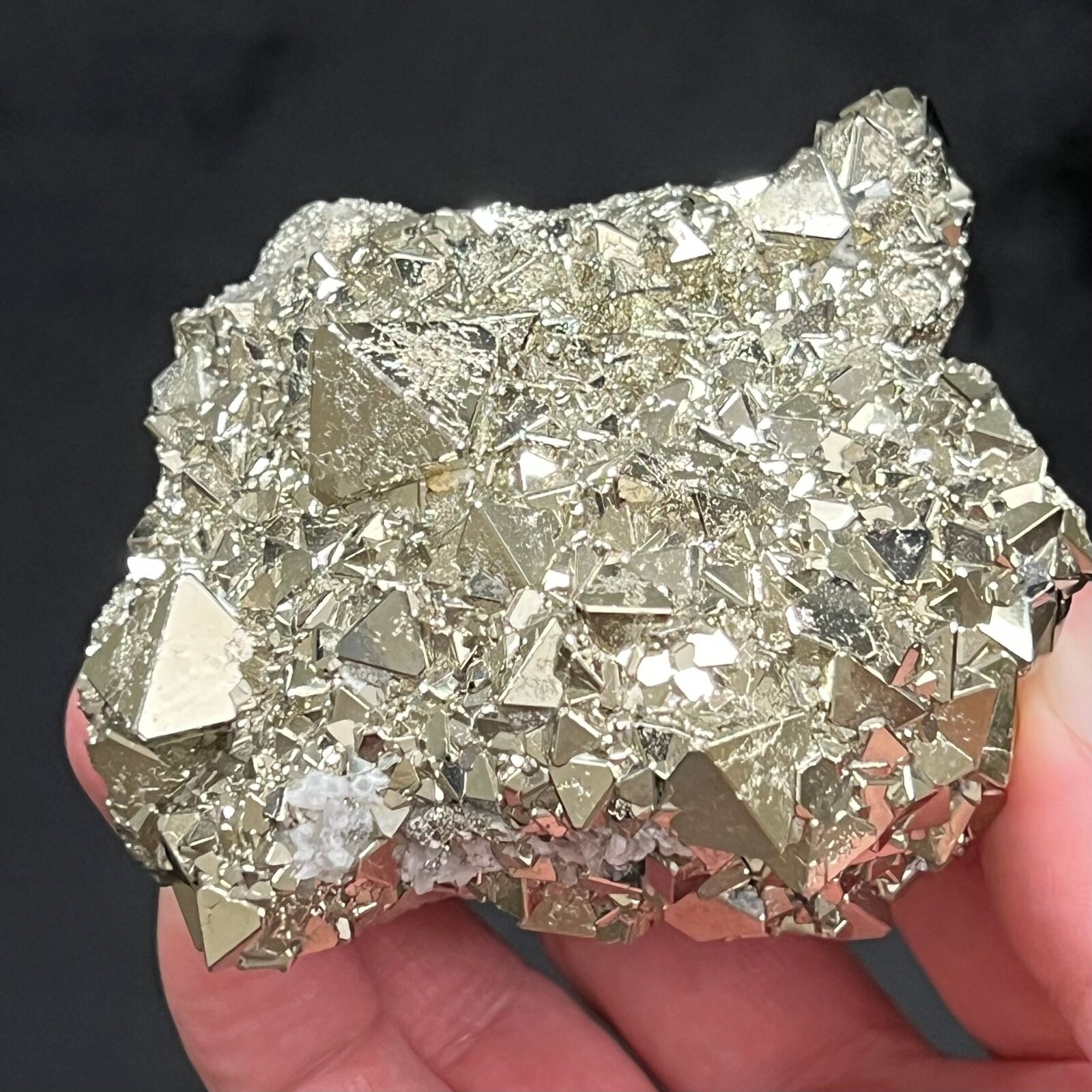 Super Sparkly Octahedral Pyrite Bright Mirror Luster Crystals 476g