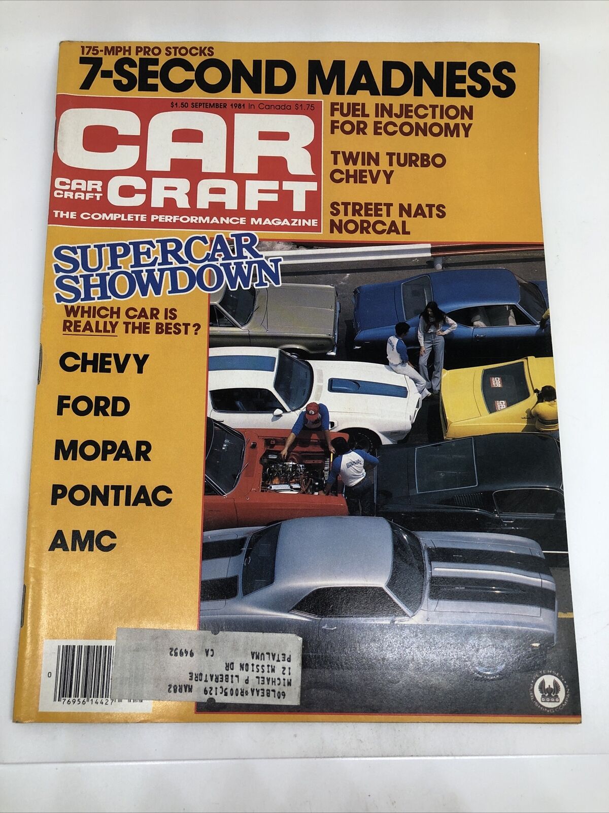 CAR CRAFT Magazine September 1981 - 175MPH Pro Stocks