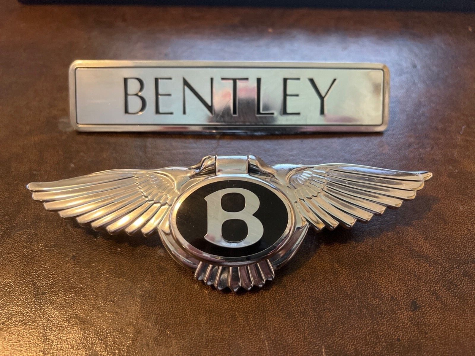 1994-1998 Bentley Brooklands Boot Rear Emblems Original Authentic Badges Chrome 
