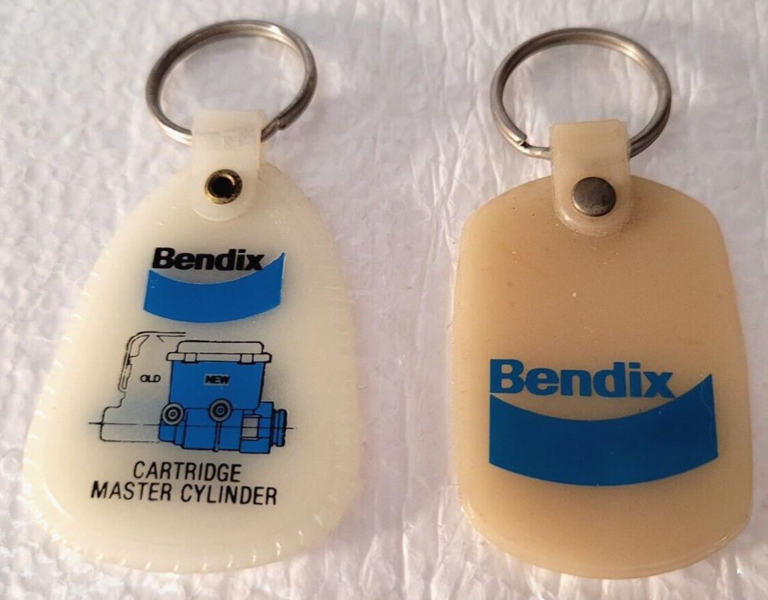 Vtg Lot #2 Bendix Brakes Advertising Logo Keychain Keypad Cartridge Master Cylin