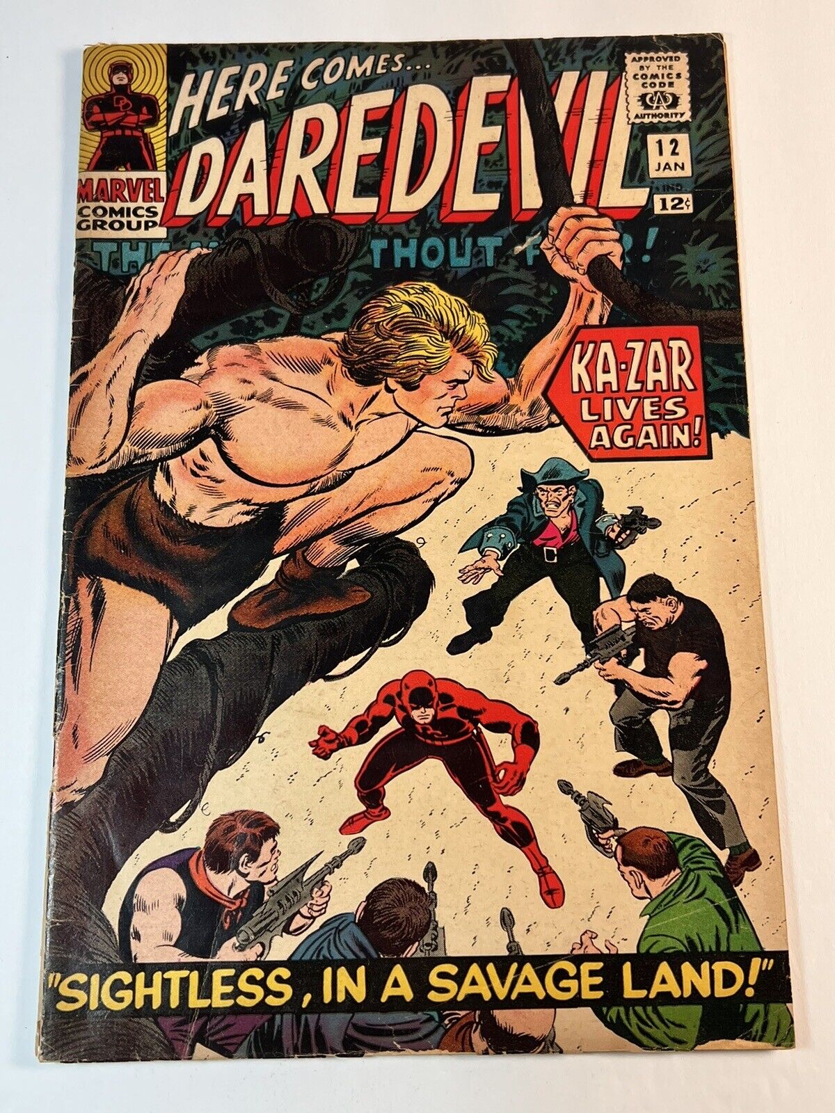Daredevil #12 1966 🔑 Marvel Comics Stan Lee Ka-Zar 1st Appearance Plunderer
