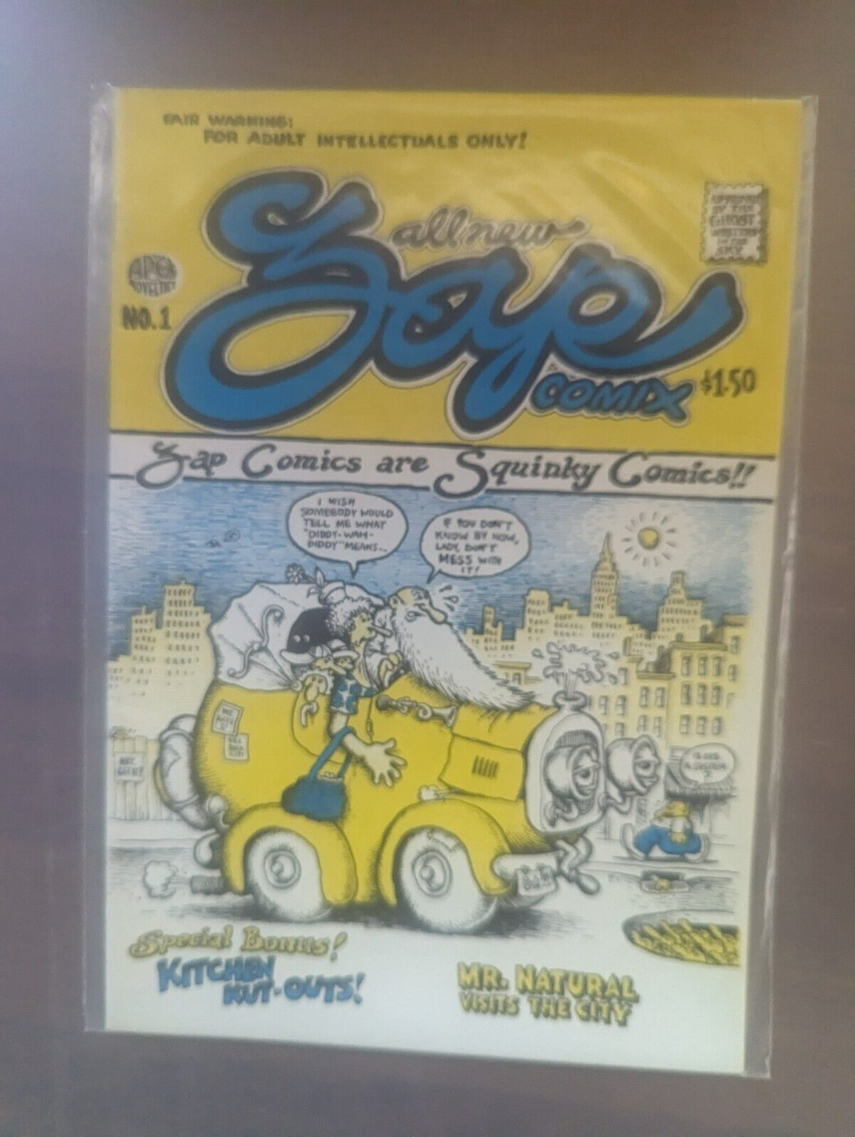Apex Novelties, All New Zap Comix #1  Robert Crumb $1.50 cover