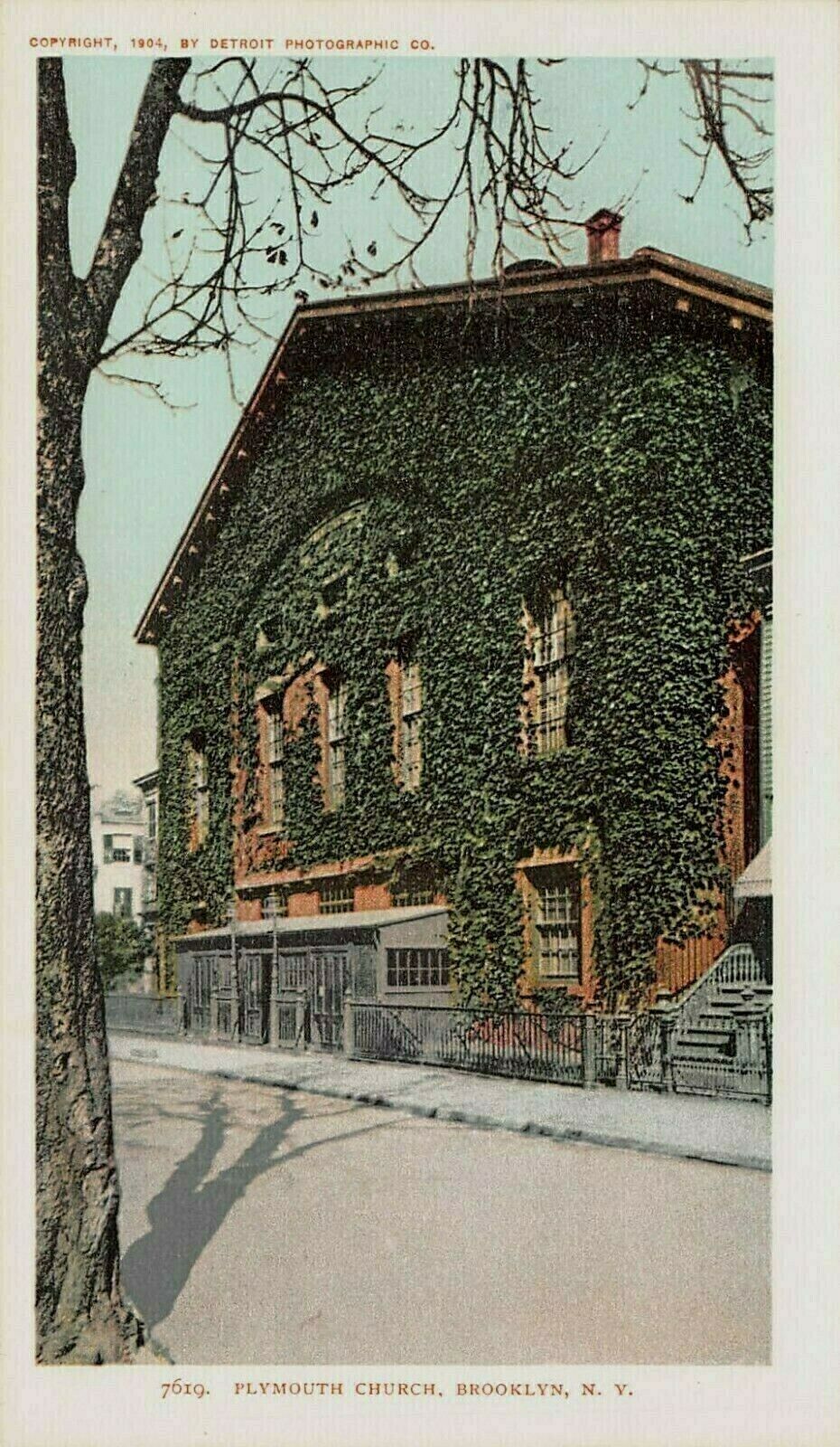 Plymouth Church, Brooklyn, N.Y., 1904 Postcard, Unused, Detroit Photographic Co.