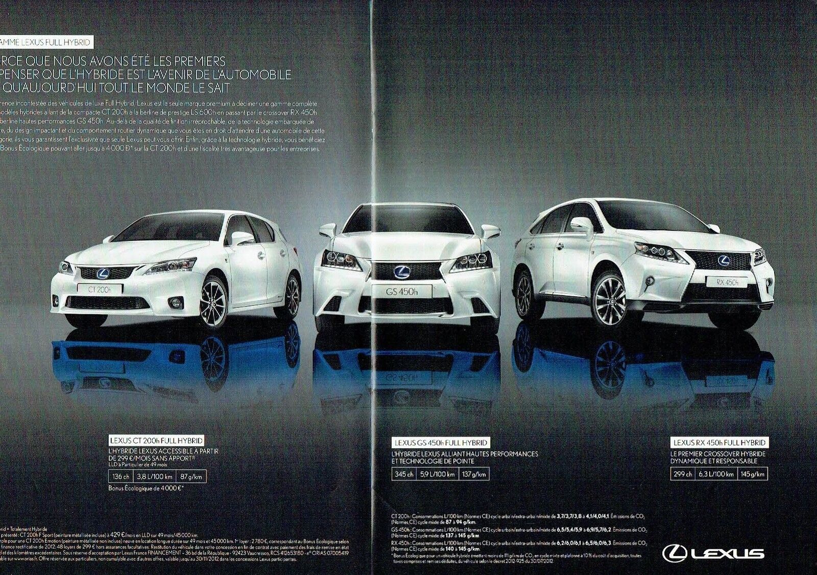 2012 Lexus Full Hybrid CT 200h GS450h (2d) ADVERTISING ADVERTISEMENT 106