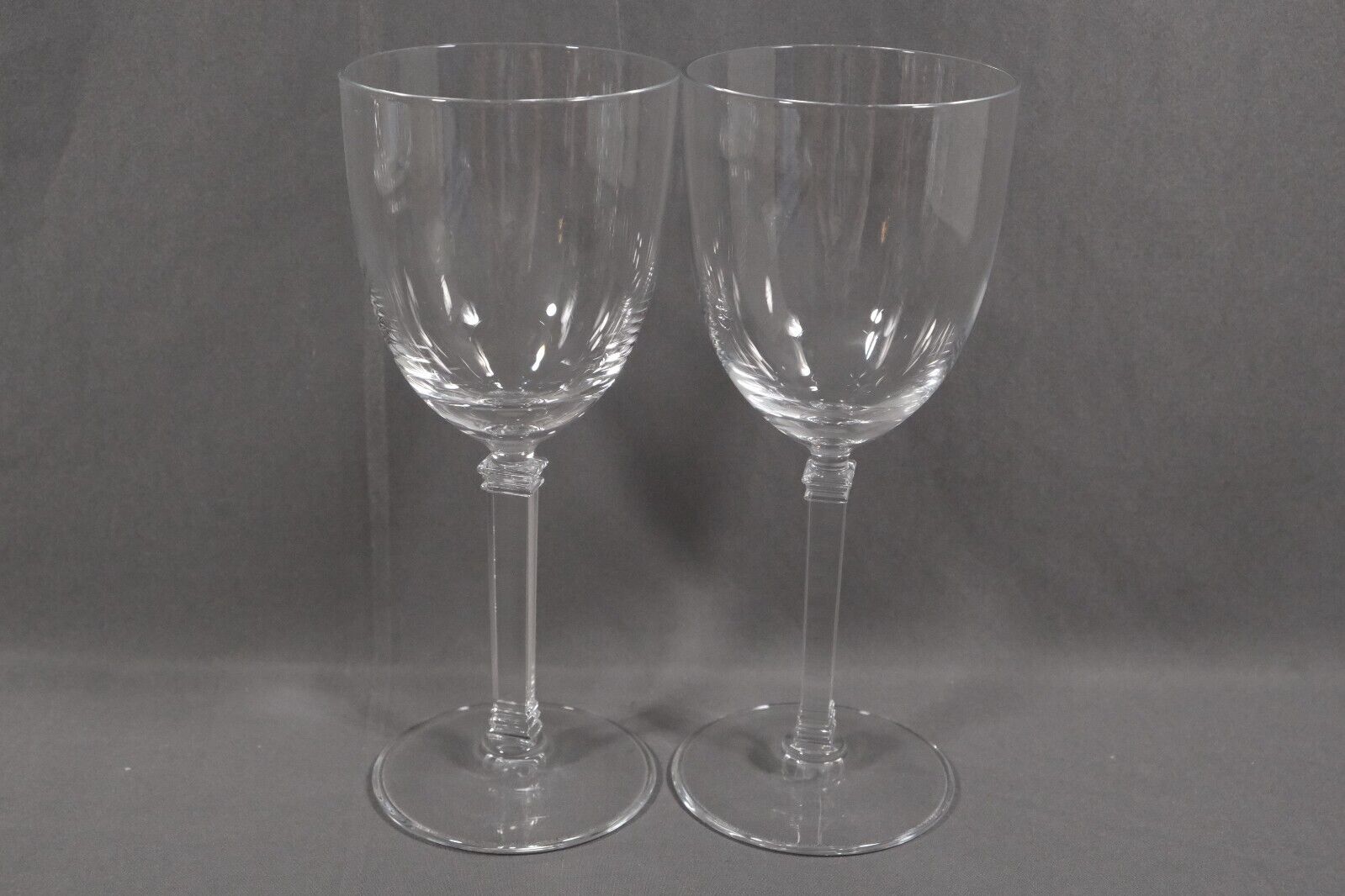 2 x Tiffany & Co Crystal Hampton Water Goblets Glasses 8 1/8