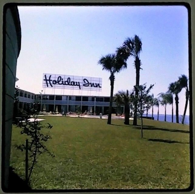 1968 Oceanside Holiday Inn Vintage 35mm Slide Palm Americana Vacation Pool