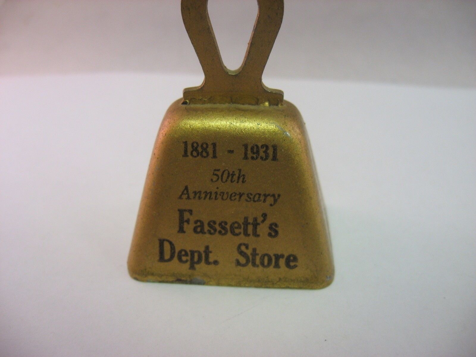 Rare Antique BELL 1931 FASSETT\'S DEPARTMENT STORE 50th Anniversary 1881-1931