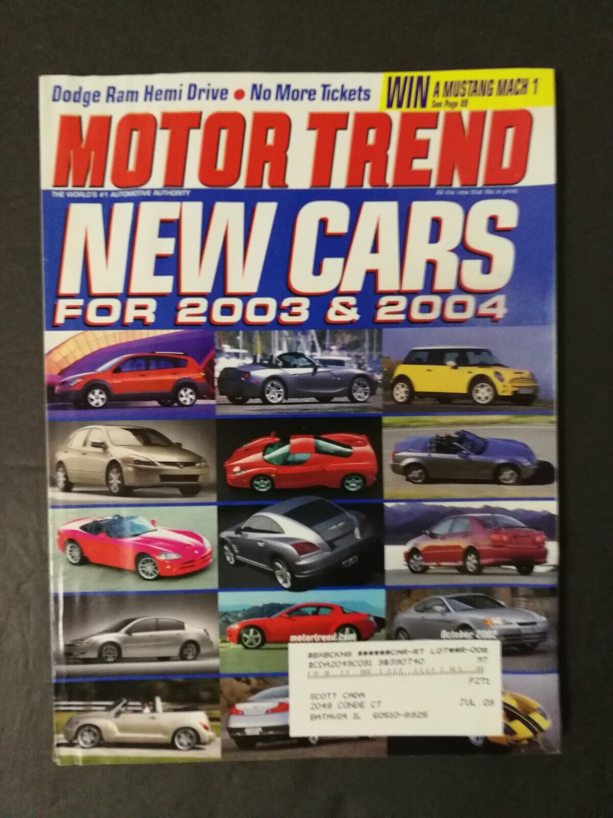 Motor Trend Magazine October 2002 New Cars for 2003 & 2004 - Dodge Ram Hemi 223