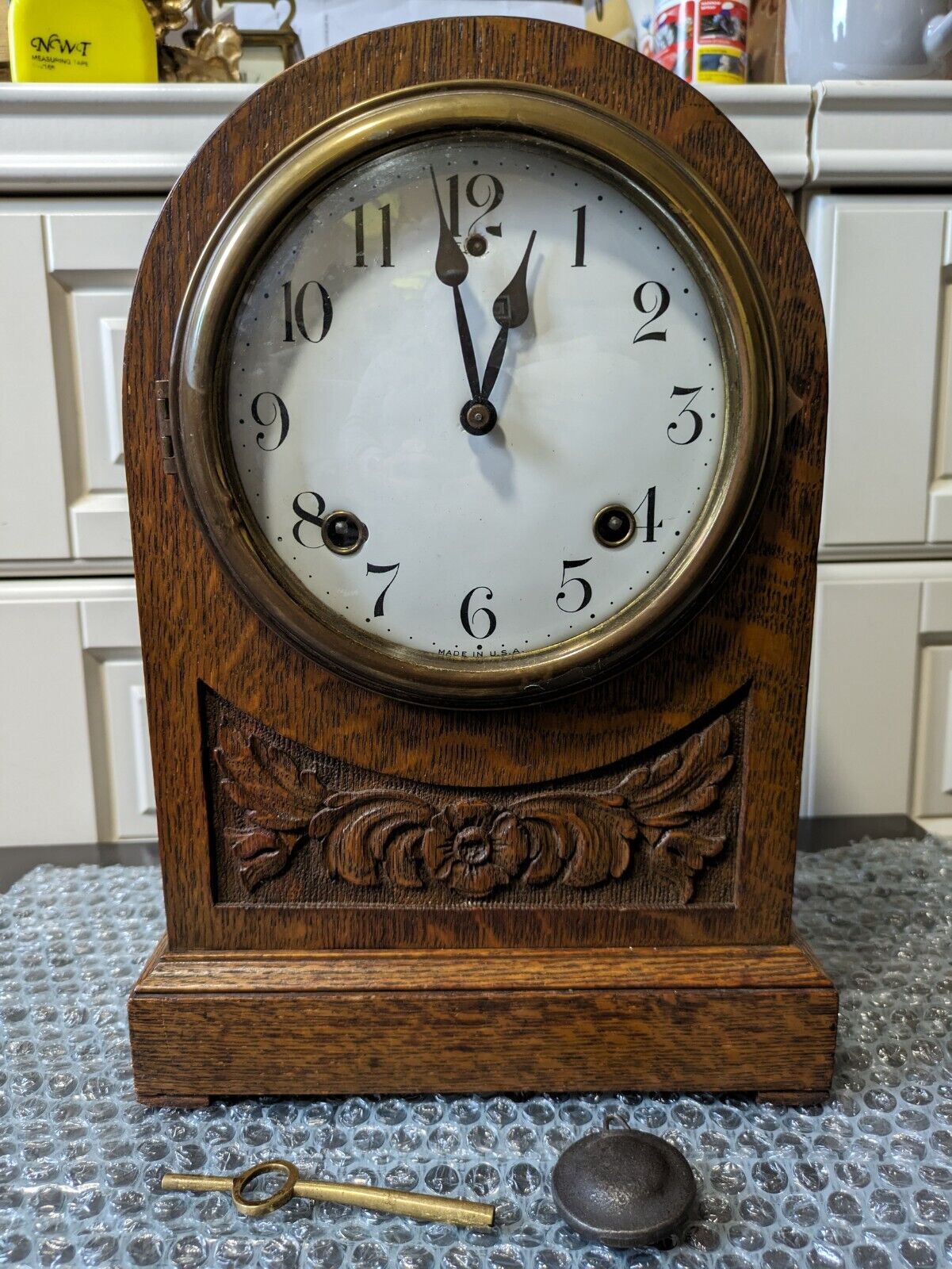 Antique Ansonia Clock Company 8 Day Striking Mantel Clock Minor Restoration Req