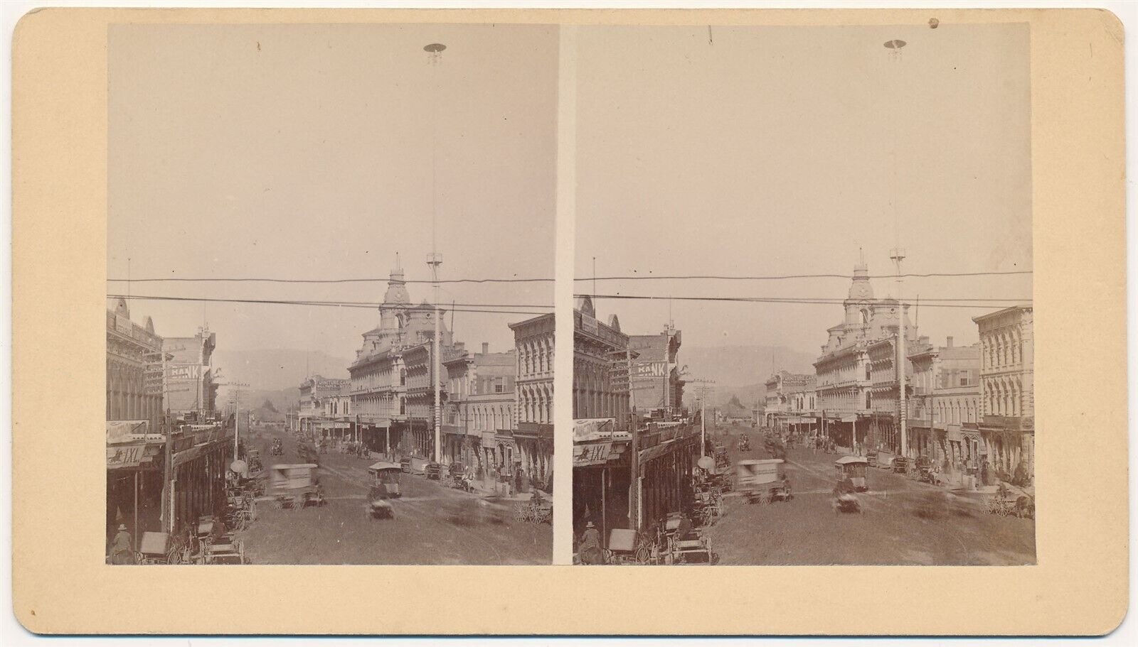 LOS ANGELES SV - Main Street from Temple Block - 1880s RARE