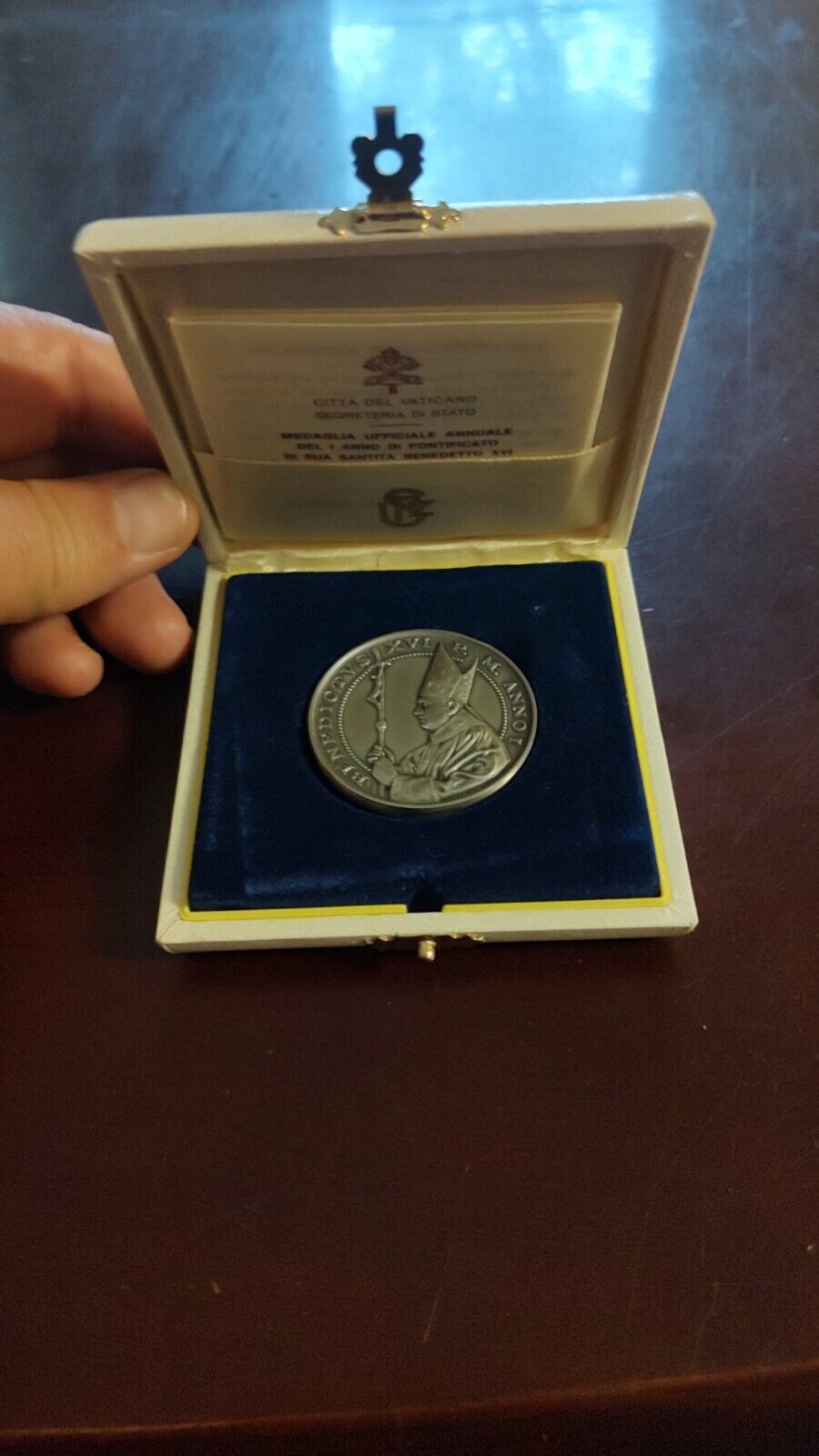 NIB Sterling 2005 Vatican City Medal Saint Benedetto XVI COA 40g Certified Real