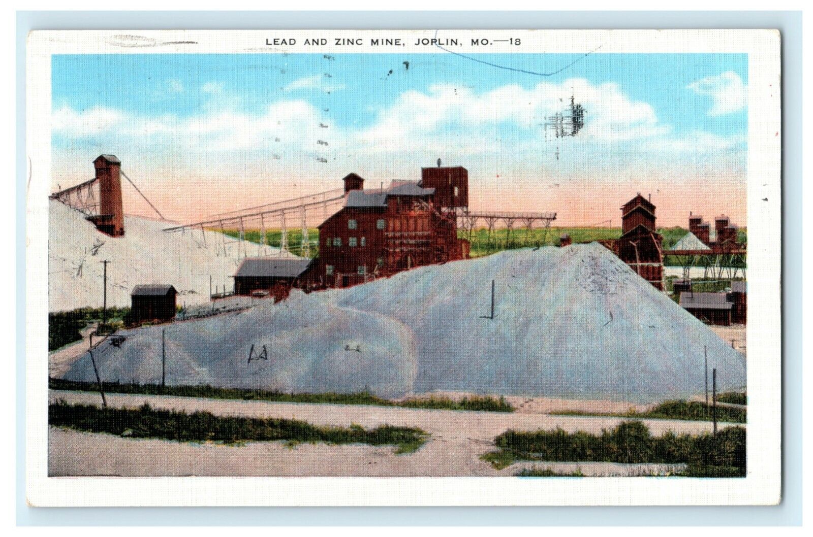 1956 Lead and Zinc Mine Joplin Missouri MO Vintage Posted Postcard