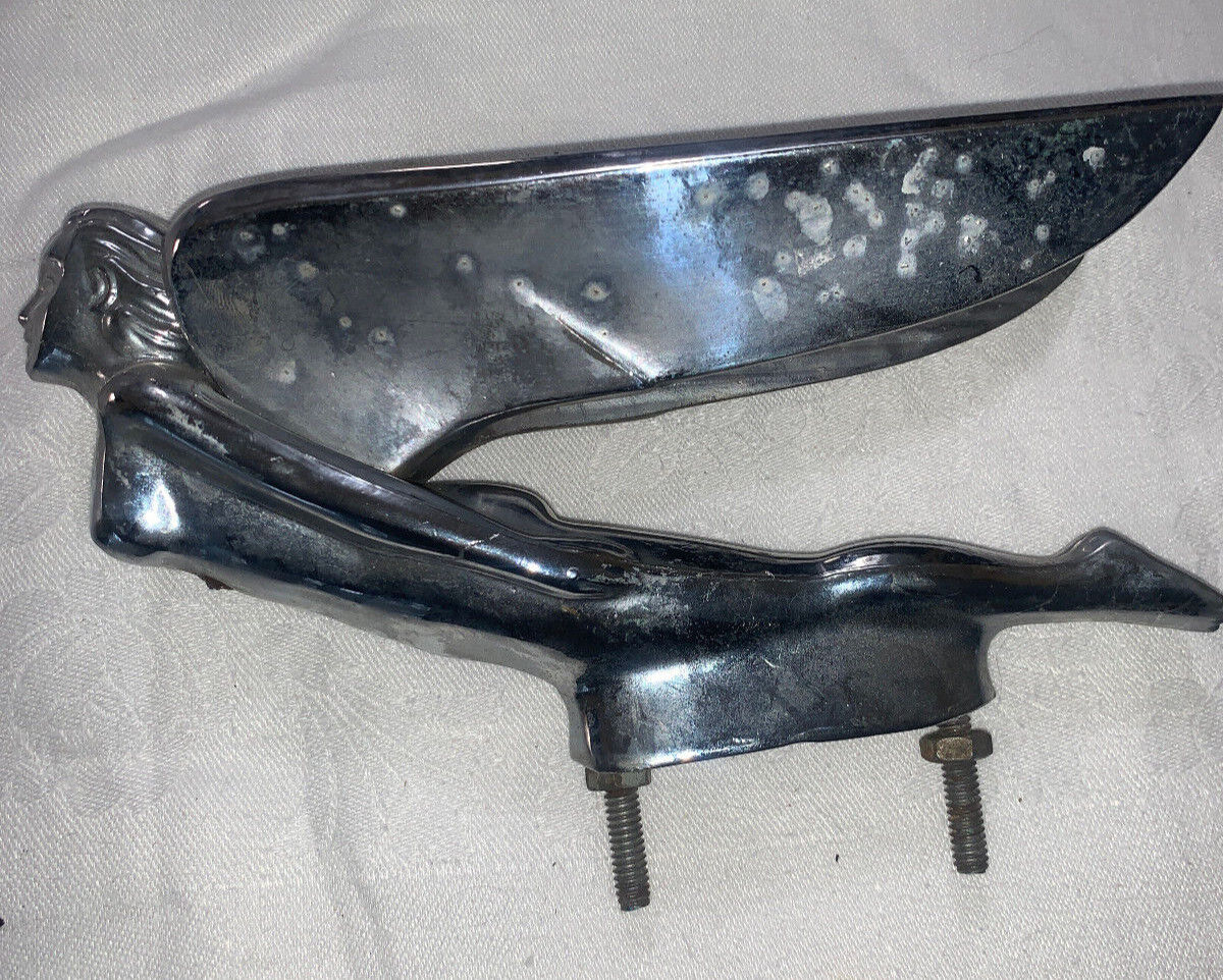 Original Flying Lady Art Deco Hood Ornament For Vintage Dodge Plymouth-As Found