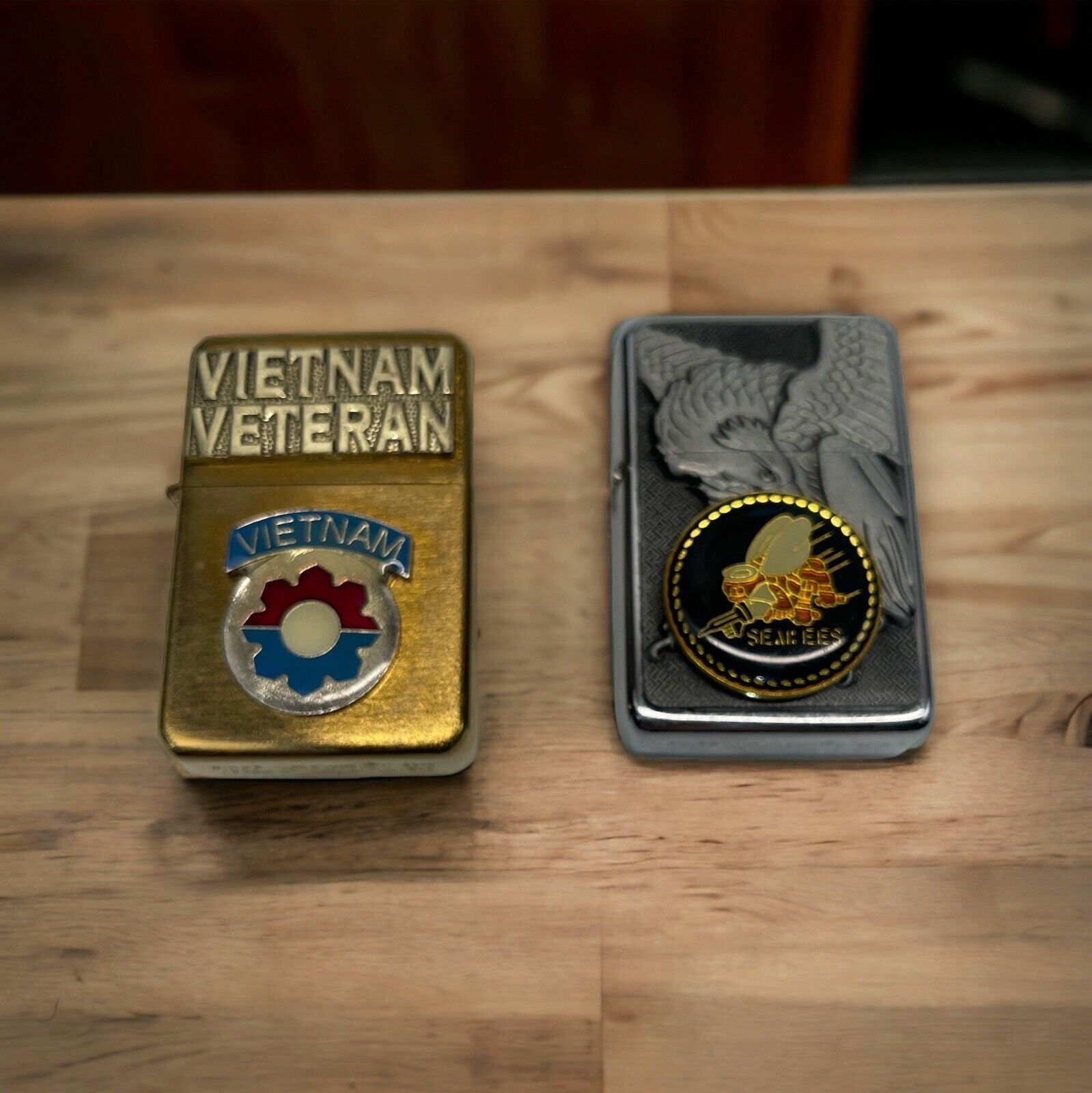 Star Lighters 2013,2014 Vietnam, Seabees Bronze Silver Tested & Works