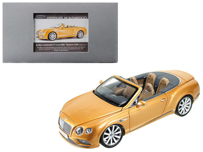 2016 Bentley Continental GT Convertible LHD Sunburst Gold 1/18 Diecast Model Car