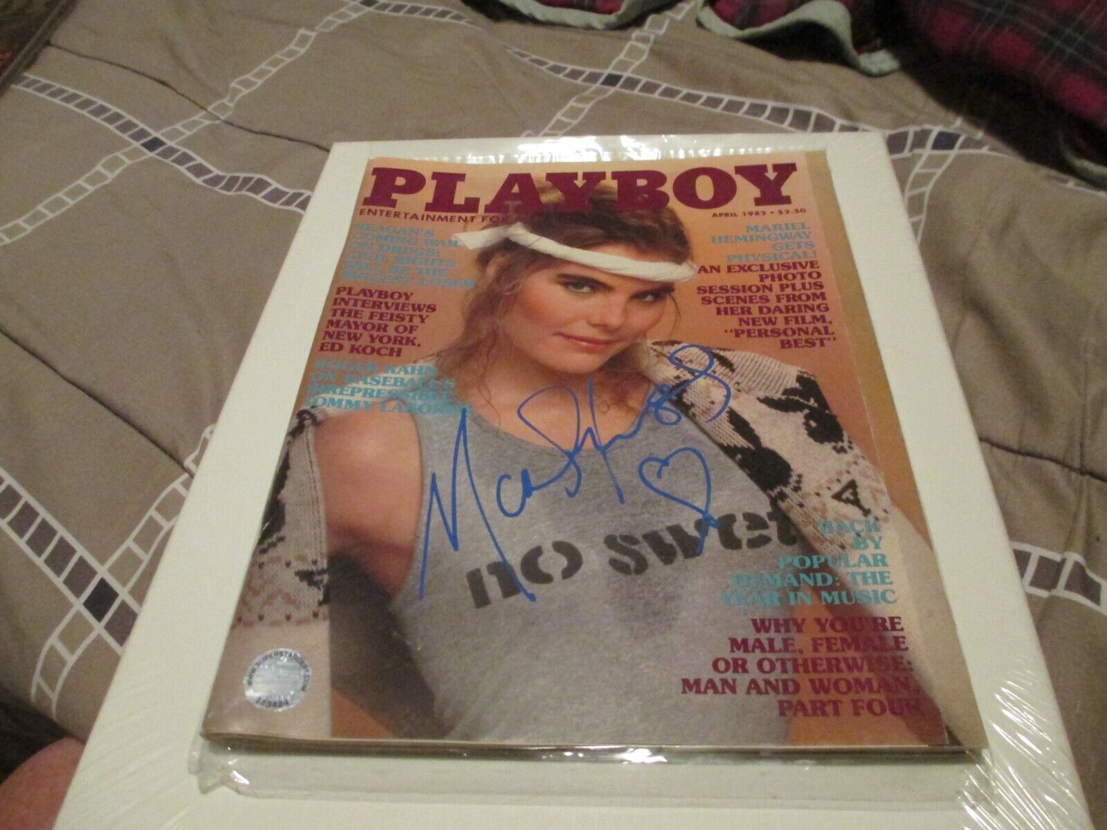 April 1982 Playboy Magazine Autographed By Mariel Hemingway With COA