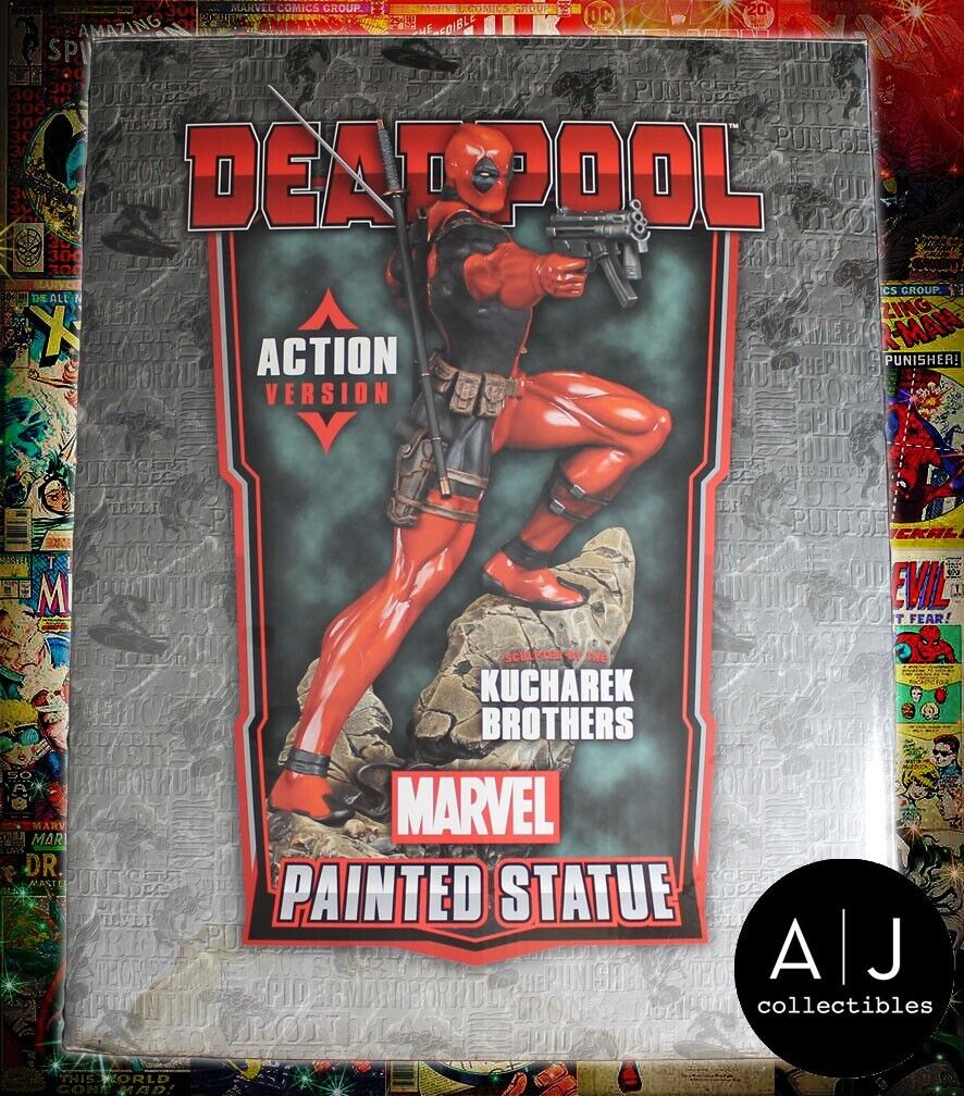 Bowen Designs Deadpool Red Action Statue DAMAGED SEE PICS