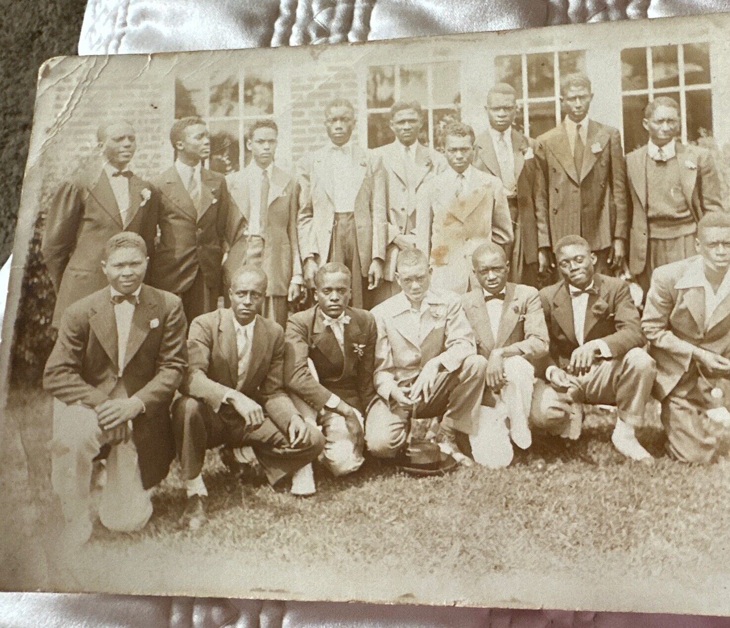 AFRICAN AMERICAN GROUP OF MEN In Snappy Suits Cool Looking High School PHOTO