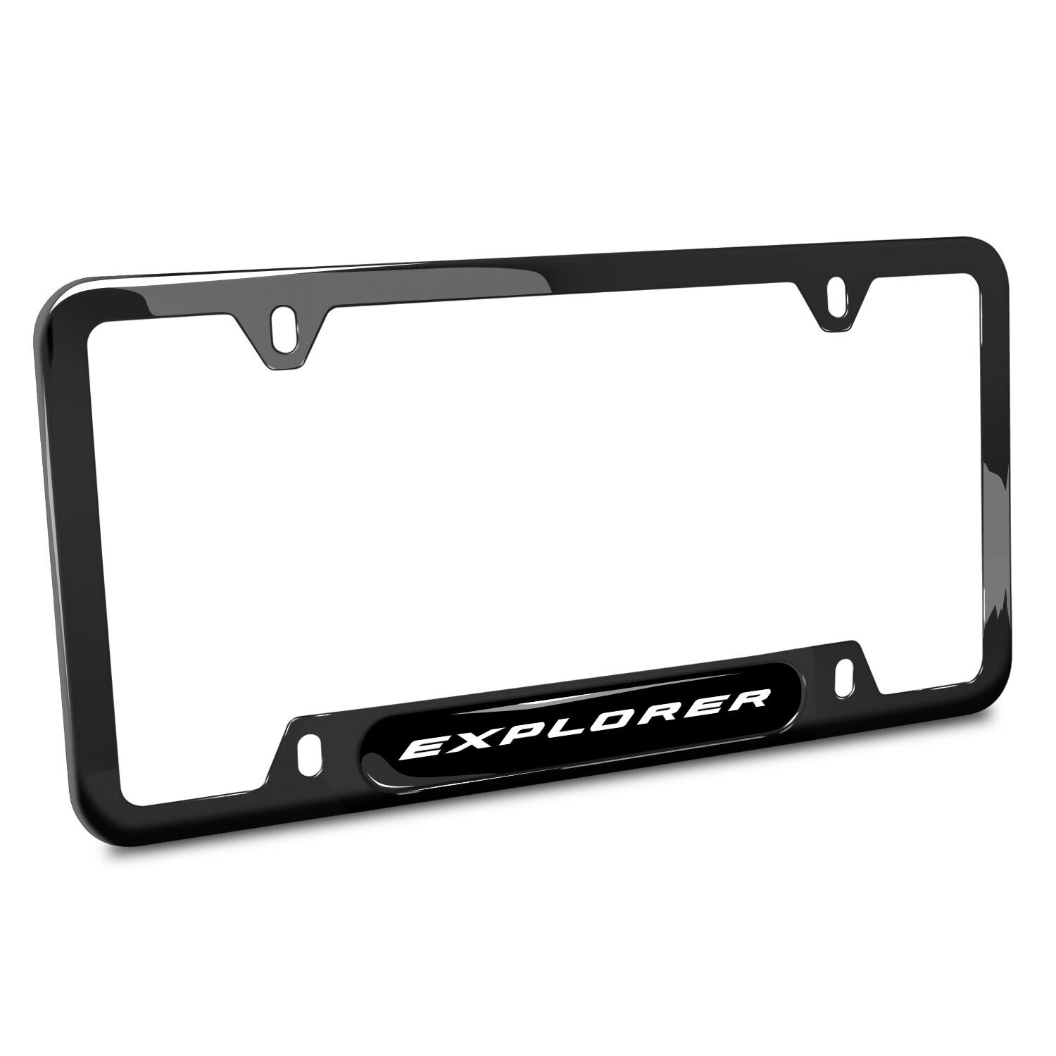 Ford Explorer Black Nameplate Black Stainless Steel License Plate Frame
