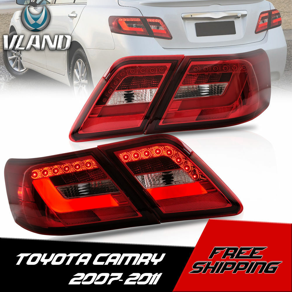 VLAND LED Tail Lights Rear Brake Lamps For 2007-2011 Toyota Camry Left + Right
