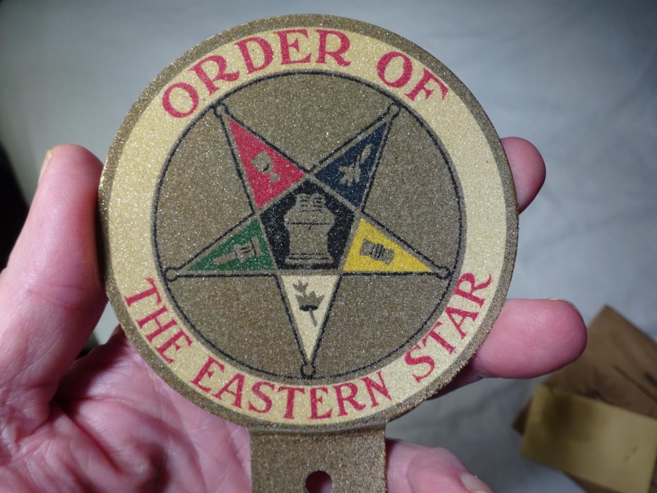 1940s-50s NOS ORDER OF THE EASTERN STAR TRUNK LID AUTO-GLO EMBLEM Topper