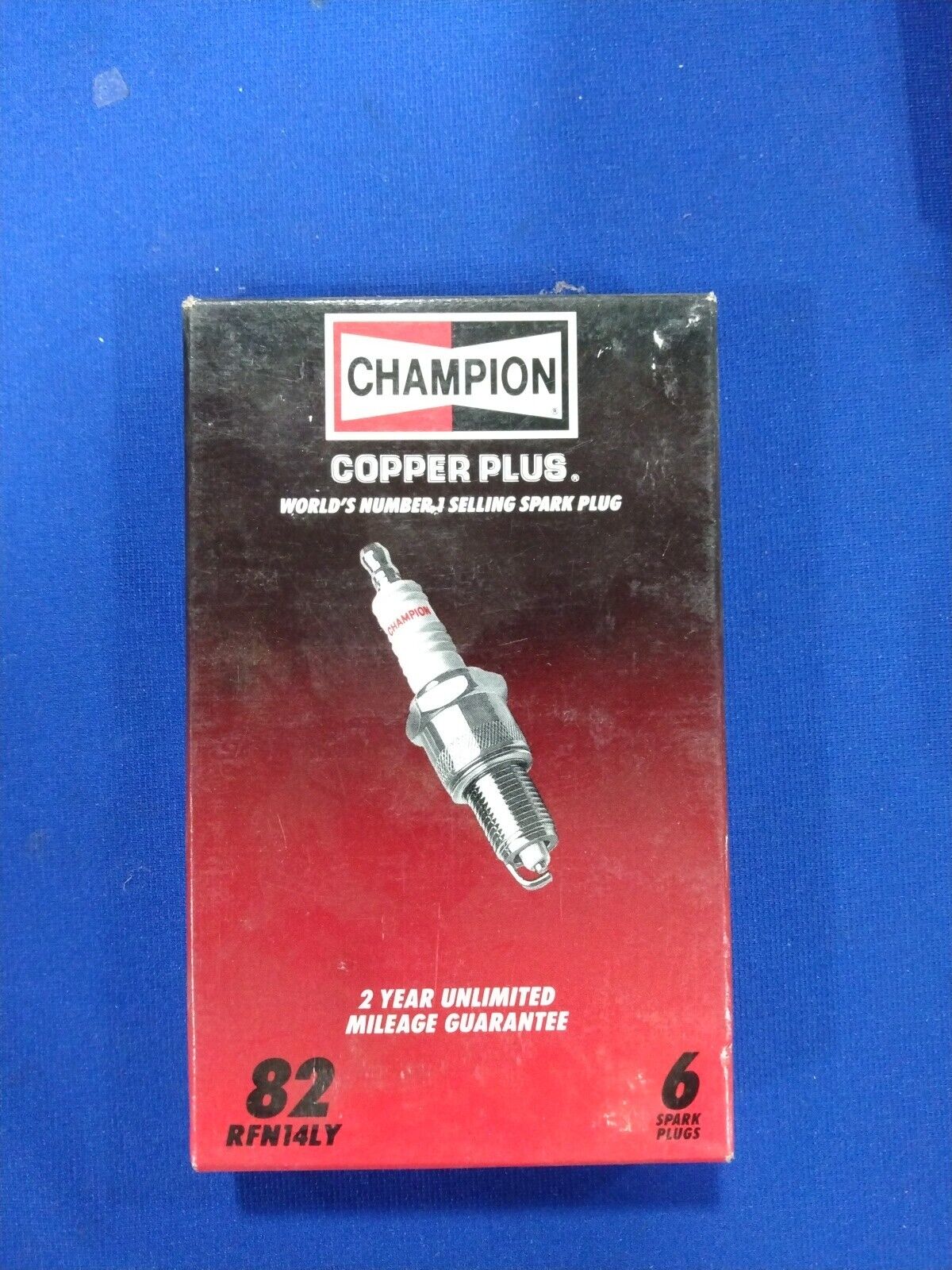 6 NOS Champion RFN14LY Spark Plugs Stock Number 82 Copper Plus