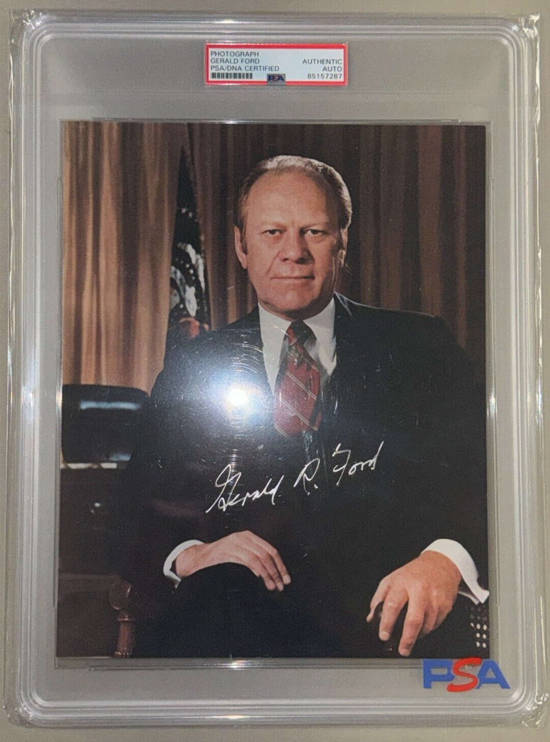 Gerald Ford 8x10 Photo Signed Encapsulated PSA/DNA Certified Authentic Autograph