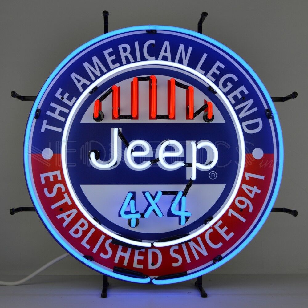 Jeep 4x4 The American Legend Car Garage Racing Neon Light Sign 24\